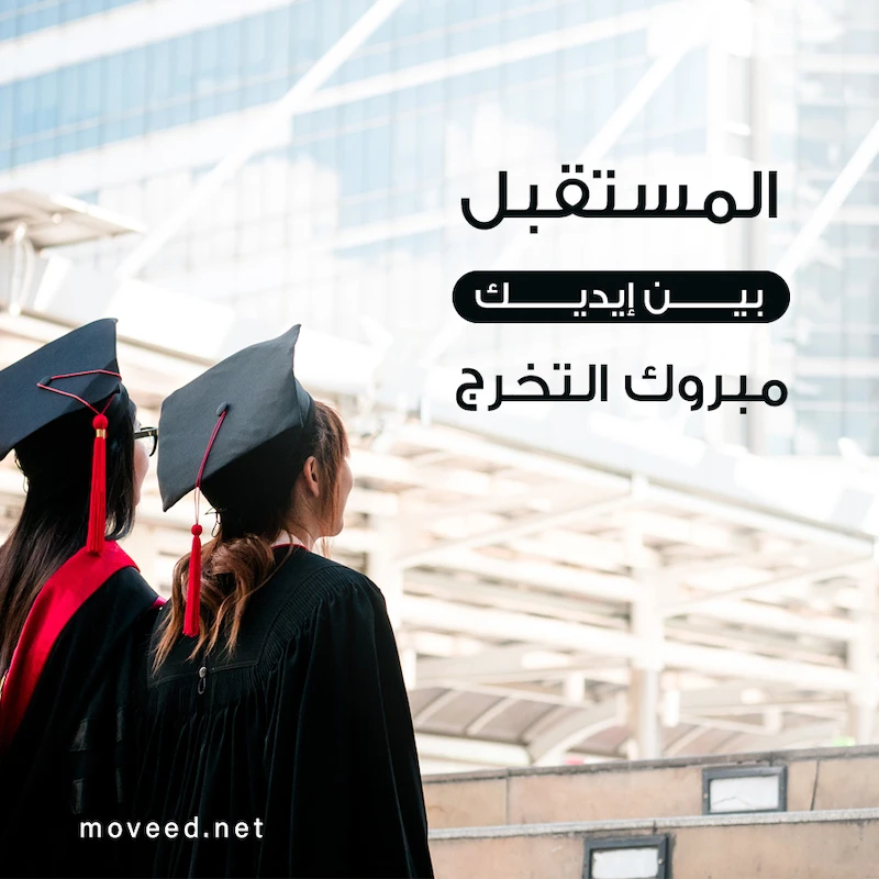 تصميم بطاقة تصاميم النجاح والتخرج - المستقبل بين يديك